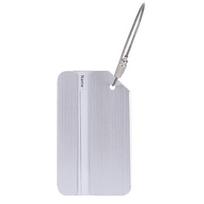 Banzheni Aluminum Alloy Luggage Tag, Metal Carry-On Tag for Suitcase, Check-In Tag for Trolley Case, Includes Handwritten Card Paper, Brushed Silver