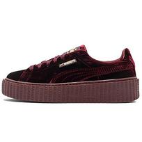 PUMA Rihanna Fenty Creeper Velvet Purple Rihanna Coverage Lightweight Coverage Low top Skateboard Shoes 364466-02 37.5 raudona