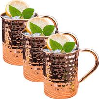 3 vnt. Kokteilių vyno taurė Maskvos Mule puodelis Nerūdijančio plieno plaktas vario dengtas alaus puodelis Kavos baro įrankiai Indai Ramadanui 301-400ml