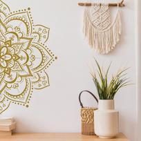 Glass Decals Lotus Flower Datura Zen Decor Mandala beige
