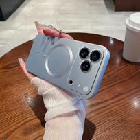Magsafe magnetinis belaidžio įkrovimo dėklas IPhone 17 16 15 14 13 12 11 Pro Max 17Air 16e, silikoninis, stiklinis objektyvo apsauginis dangtelis iPhone 13 Pro sidabras