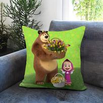 anime M-Masha And B-Bears Cushion Cover Comfortable Reversible Pillow Cover Ideal for Car Sofa Bedroom & Beyond 12x12Inch