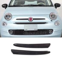 ABS Carbon Fiber/Black For Fiat 500 2010- Car Tailgate Handle Decorative Strip Sticker Car Accessories style B-Carbon Fiber