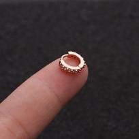 Daith Conch Snug Helix Cartilage Tragus Nose Ring Huggie Hoop Earring CZ Ear Piercing Body Jewelry Rose gold 6mm
