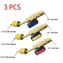 R410a R22 R12 Refrigerant Shut-Off Ball Valve Adapter Brass Air Conditioning Charging Hoses Connecting Tool Parts