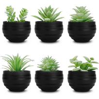 Set of 6 Succulents Plants Artificial in Pots Small Fake Plants for Bedroom Aesthetic Living Room Shelf Bathroom Decor Office Desk Accessories juoda