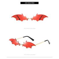 Retro Rimless Trending Bat Shape Sun stylish attractive Glasses True Film Lens Ladies Eyewear Women Sunglasses