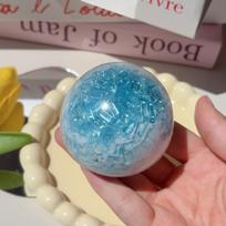 Glacier Blue Crystal Stress Squeeze Ball Soft Hand Grip Fidget Toy Anti Anxiety Stress Relief Decompression Toy mėlyna
