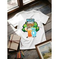 European sizes MILO AND T-shirt, an Ideal Choice for Holiday Gifts, Party Outfits, and School Day Wear, a Soft, Comfortable, and Breathable T-shirt 110 balta