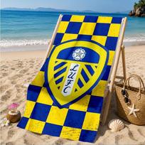 Leeds Crest Design Printed Microfiber Beach Towel, Soft And Absorbent, Quick-Dry, Ideal for Summer Travel, Beach Essential, Swimming Pool 70cmx140cm(27x55inch)