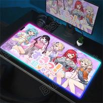 RGB Mouse Pad Laptop Rubber Extended Desktop Mat Computer Gamer HD Mousepad PC Gaming Accessories VSPO Kurumi Noah Keyboard Pad RGB600x300x3mm