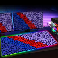 RGB Mousepad Strata Liquid Gaming Backlight Pc Accessories Large Gamer Keyboard Backlit Mat Desk Protector Mat Marble Art Design RGB300x600x3mm