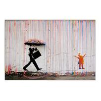 Banksy Menas Grafiti Spalvoti Lietaus Spaudiniai ant Drobės Modernus Drobės Tapyba Sienos Meno Plakatai ir Spaudiniai Svetainės Dekoravimui 21x30cm No Frame