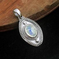 Mėnulio akmuo 925 sterlingų sidabro rankų darbo pakabukas Birthstone Juvelyrika balta