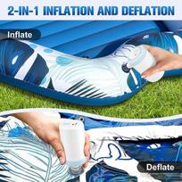 Electric Air Pump Inflate and Deflate Outdoor Mini Portable for Inflatable Cushions Pool blue