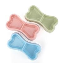 Double Transparent Cat & Dog Bowl with Stand - Slanted Design Protects Spine Bone Green