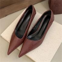 Fashion Fashion Pointed Toe Woman Pumps Leopard Print Thin Low Heels Women Shoes Brand Mules Elegant Casual Party Shoes Zapatos De Mujer 35 raudona