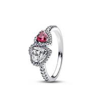 European Size 6 7 8 9 Red Pink Heart Stone Bow European Jewerlry for Women Party Wedding Ring Rings 6