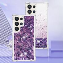 Blizgantis skystas smėlio laikrodžio dėklas telefonui Samsung Galaxy S25 Edge S24 S23 S22 Ultra S21 Plus S20 FE 5G, apsaugantis nuo kritimo, skaidrus dangtelis Galaxy S25+
