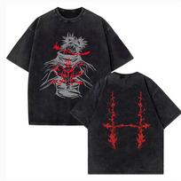 Vintage Washed Jujutsu Kaisen CHOSO T Shirt Women Men Anime Cotton T Shirt Summer Harajuku Street Men Tops Clothing L
