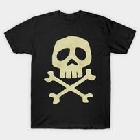 Men Black Print T-shirt Captain Harlock Jolly Roger / Skull Crossbones No-Cut Transfer Paper Print Cotton Tshirt S juoda