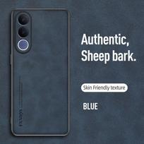 EUCAGR Case For Vivo V70 FE V70FE Sheepskin PU Leather Back Protection Anti-drop Cover For Vivo V70 Elite Protection Funda Vivo V70 mėlyna