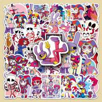Kawaii 50Pcs the amazing digital circus Stickers Birthday Party Decorations Luggage Skateboard Stickers scrapbooking supplies