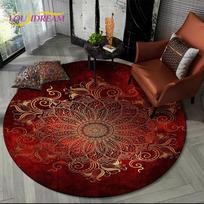 3D Meditacijos Mandala Bohemijos gamta Dvasia Joga Apvalus kilimas Kilimas svetainei Miegamajam Vaikų dekorui, Naminių gyvūnėlių zona Kilimas Neslystanti kilimėlis Diameter 60cm