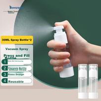 Banzheni Vacuum Travel Dispenser Bottles for Cosmetics, Face Cream, Shower Gel, Shampoo And Lotion, Spray Bottle, 30ml, Set of 2