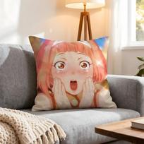 Anime Genesis Rage Of Bahamut Genesis Cushion Cover 1Pcs Decorative Covers Soft Cushion Case For Sofa Couch Decor 40X40 45X45 Peach skin 18*18(CM)-1Pcs