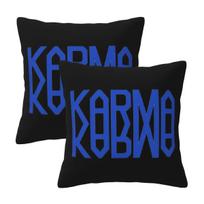 Kpop Style Album Karma 2 Pcs Square Pillowcase Pillow Cover Cushion Zip Decorative Comfort Throw Pillow For Home Living Room Peach skin 18*18(CM)-2Pcs