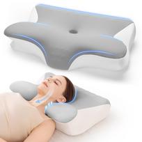 Pursay Pillow Neck Pain Snoring Memory Foam Height Adjustable 3D Neck Excellent Shoulder and Neck Fit Pillow for Comfortable Side Stomach Back Large