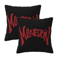 Maneskin Red Logo 2 Pcs Square Pillowcase Pillow Cover Cushion Decor Comfort Throw Pillow For Home Living Room Peach skin 18*18(CM)-2Pcs