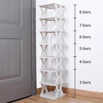 Durable Plastic Shoe Rack for Entryway Stackable Dustproof Shoes Storage Vertical Sturdy Shoe Organizer Home Organizer