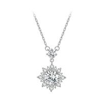 Moissanite Halo Necklace for Women,  Carat Lab Grown Diamond Sterling Silver Chain Necklace
