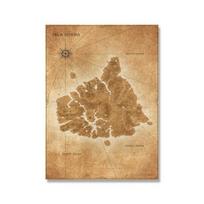 Juros periodo parko žemėlapio plakatas fantazijos sepijos retro dizaino dinozaurų prarastas pasaulis Sienų menas Aliejinis paveikslas Spausdinti paveikslėlį 21cm×30cm NoFrame