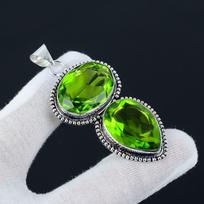 Peridot Gemstone Handmade 925 Sterling Silver Jewelry Pendant, Green Handcrafted Jewelry Peridot Pendant Necklace, Thanks Giving Gifts 2.55 žalia