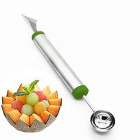 Stainless Steel Melon Baller Fruit Carving Knife Double Side Melon Scoop Vegetable Carving Tool ARI