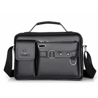 Men’s Messenger Bag Leather Crossbody Bag Waterproof Shoulder Bag Multifunction Handbag Classic Work Business Bag CLE juoda