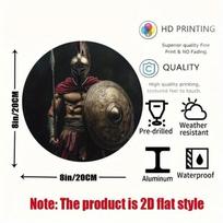 Spartan Metal Wall Art Round Aluminum Decor for Home Bar Kitchen Office Christmas Birthday Gift balta