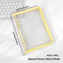 A5 Transparent PVC Ring Binder Notebook Planner, 6-Hole Photo Album with Removable Cover (A6 Compatible) A6