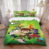 3pcs bedding set Ben10 Aliens Includes 1 Comforter+2 Pillowcases, Without Pillow Inserts, Soft Comfortable, Lightweight Breathable,226 135x200cm