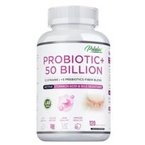 Multi-strain probiotic and digestive enzyme capsules with added prebiotics; relieves bloating and supports gut digestion; suitable for adults. 120*1