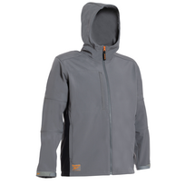 Atspari vėjui ir vandeniui REEBOK WORKWEAR Softshell striukė su gobtuvu, pilka