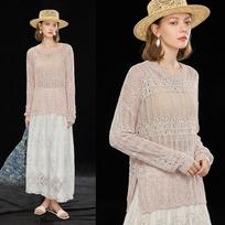 French Style Lightweight Knit Cover-up L