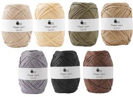Raw Wool Knitworm Paper Super 30g Pack Yarn, Bulky, (77m), 7-Color (1. Natural)