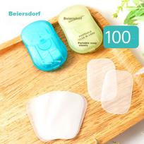 Briars Portable Soap Tablets, Outdoor Cleaning Soap Paper, Hand Washing Small Soap, 5 Boxes with 20 Pieces Each, Mixed Colors, 100 Pieces in Total