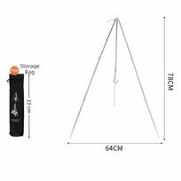 Portable Camping Tripod Detachable Cooking Pot Tripod Aluminum Zinc Zinc Alloy Tripod  Picnic Cooking sidabras