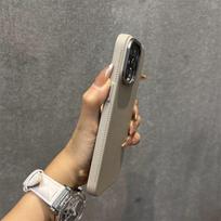 Candy Color Leather Anti Dirty Case For iPhone 17 11 12 13 14 15 16 Pro Max Air High-end Metal Independent Buttons Hard Cover For iPhone 16 Pro Max pilka spalva