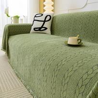 Herringbone Pattern New Chenille Sofa Towel Cover Cloth Soft Four Seasons Universal All-Inclusive Full Set Sofa Cover Non-Slip 180*130cm beige